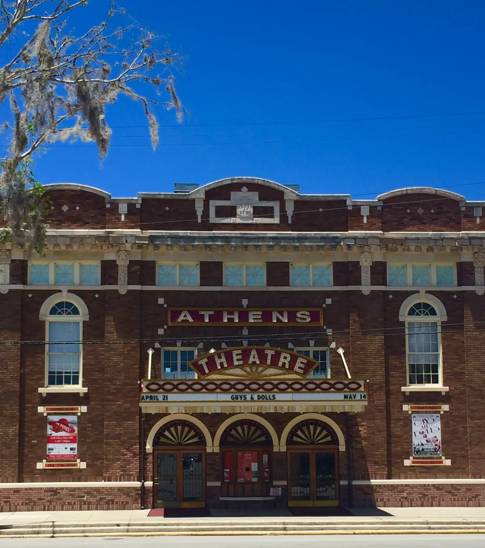 The 1922 Athens Theatre facade in downtown DeLand