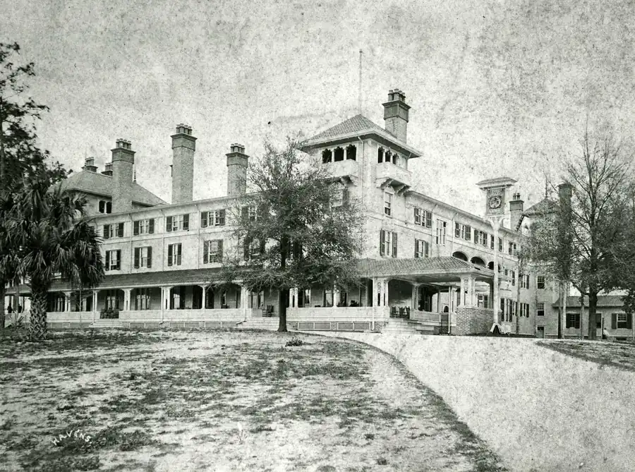 Southeast corner of the College Arms Hotel
